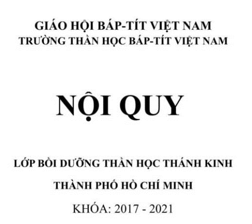 NỘI QUY TRƯỜNG THẦN HỌC KV TP.HCM